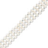 Thumbnail Image 1 of 5.0-6.0mm Oval Freshwater Cultured Pearl Triple Strand Choker Necklace with Sterling Silver Beads and Clasp-15.5"