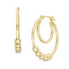 Thumbnail Image 0 of Sliding Bead Double Hoop Earrings in 14K Gold