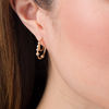 Thumbnail Image 1 of Sliding Bead Double Hoop Earrings in 14K Gold