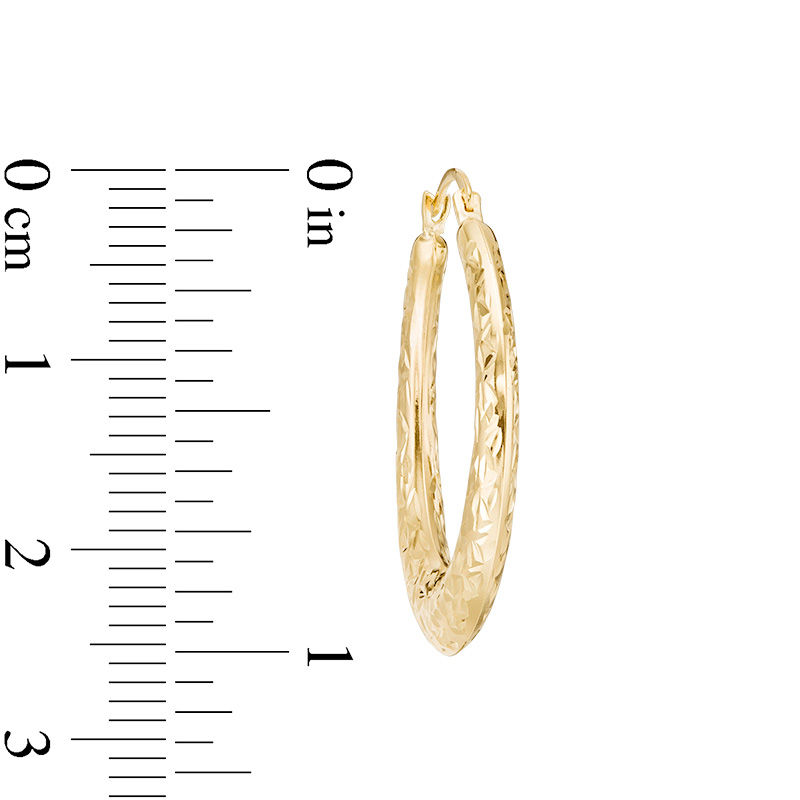 Main Image 3 of 20.0mm Diamond-Cut Hoop Earrings in 14K Gold