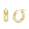 Thumbnail Image 0 of 15.0mm Diamond-Cut Chevron Pattern Hoop Earrings in 14K Gold