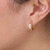 Thumbnail Image 1 of 15.0mm Diamond-Cut Chevron Pattern Hoop Earrings in 14K Gold
