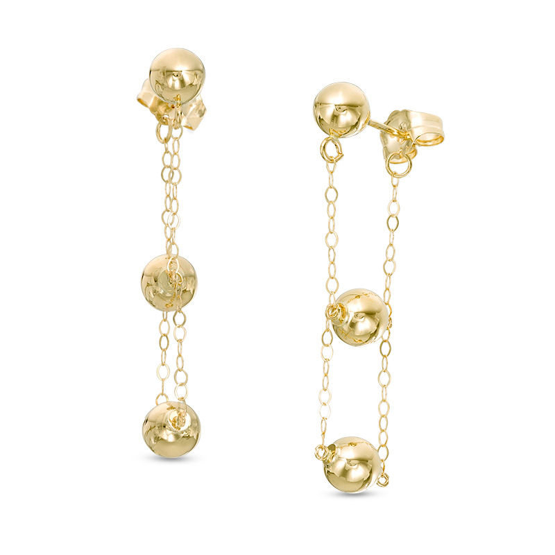 Main Image 1 of 5.0mm Bead Chain Drop Earrings in 14K Gold