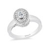 Thumbnail Image 1 of Enchanted Disney Pocahontas 7/8 CT. T.W. Oval Diamond Double Frame Bypass Engagement Ring in 14K White Gold