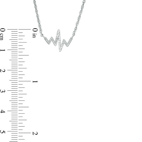 1/20 CT. T.w. Diamond Heartbeat Necklace in Sterling Silver
