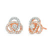 Thumbnail Image 1 of 1/2 CT. T.W. Diamond Celtic Knot Stud Earrings in 10K Rose Gold