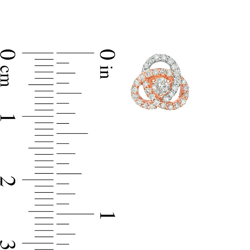 Main Image 2 of 1/2 CT. T.W. Diamond Celtic Knot Stud Earrings in 10K Rose Gold