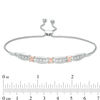 Thumbnail Image 3 of 1/20 CT. T.W. Diamond Fashion "X" Bolo Bracelet in Sterling Silver and 10K Rose Gold - 9.5"