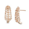 Thumbnail Image 1 of 1/8 CT. T.W. Diamond Leaf Drop Earrings in 10K Rose Gold