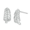Thumbnail Image 1 of 1/8 CT. T.W. Diamond Leaf Drop Earrings in Sterling Silver
