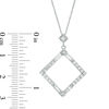 Thumbnail Image 2 of 1/2 CT. T.W. Baguette and Round Diamond Tilted Square Outline Pendant in 10K White Gold