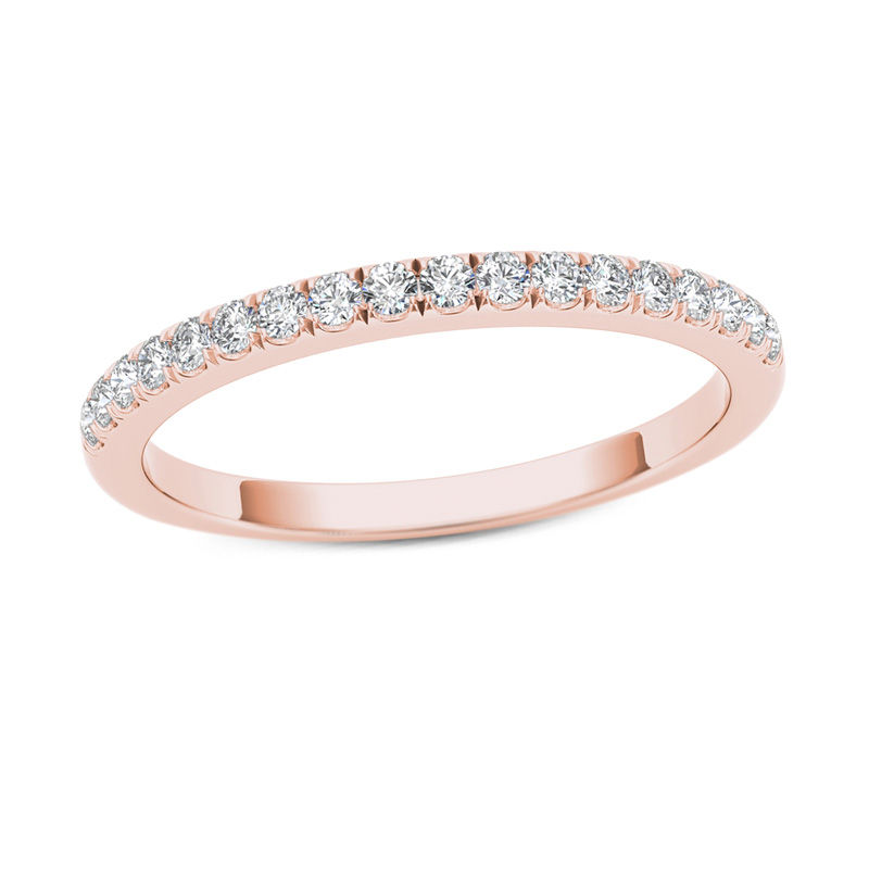 1/3 CT. T.W. Diamond Wedding Band in 10K Rose Gold