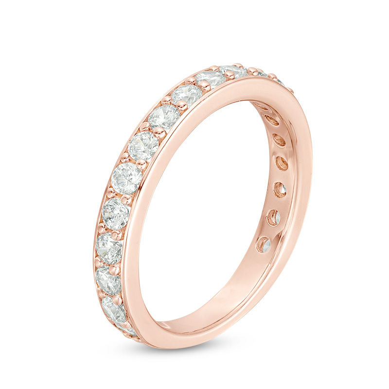 Main Image 3 of 1 CT. T.W. Diamond Wedding Band in 10K Rose Gold