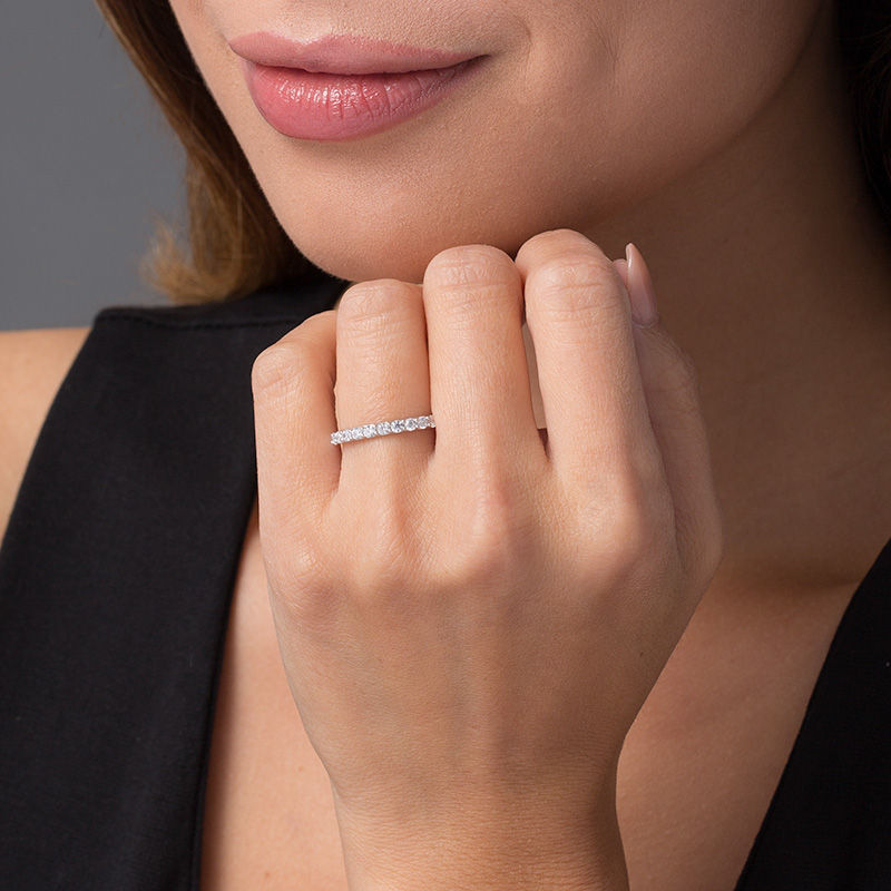 Main Image 3 of 1/2 CT. T.W. Diamond Wedding Band in 10K White Gold