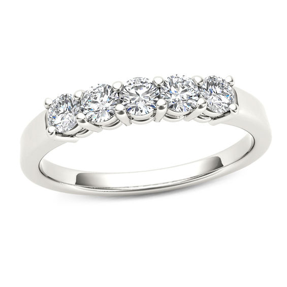 1/2 CT. T.w. Diamond Five Stone Anniversary Band in 10K White Gold