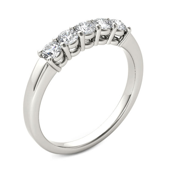 1/2 CT. T.w. Diamond Five Stone Anniversary Band in 10K White Gold