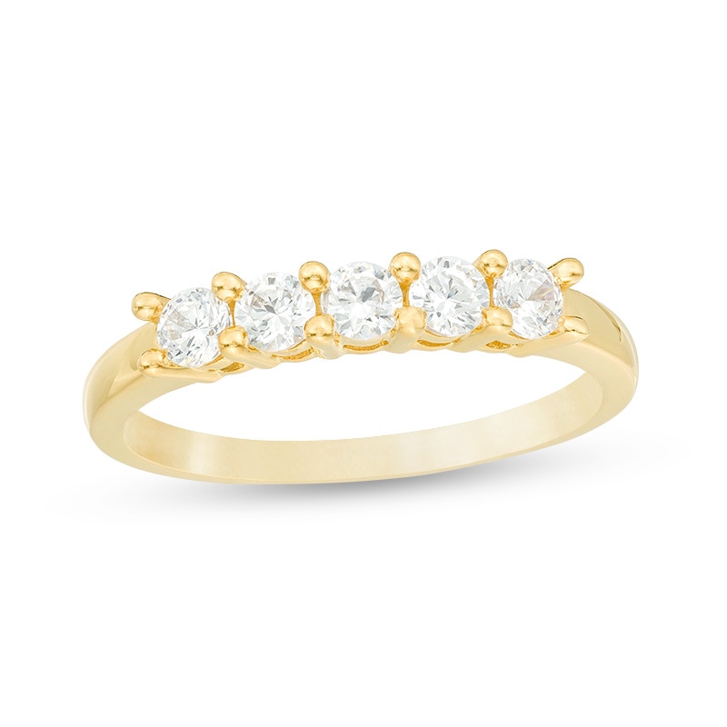 1/2 CT. T.W. Diamond Five Stone Anniversary Band in 10K Gold