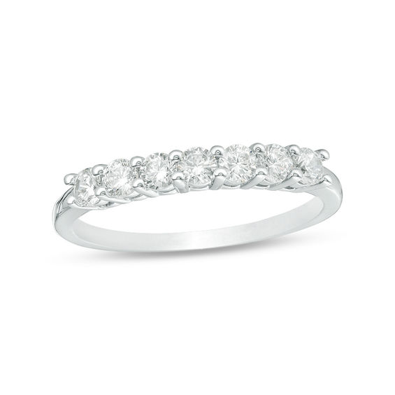 5/8 CT. T.w. Diamond Seven Stone Anniversary Band in 10K White Gold