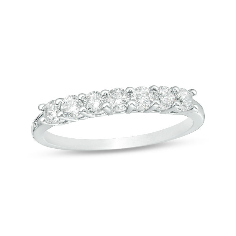 Main Image 1 of 5/8 CT. T.W. Diamond Seven Stone Anniversary Band in 10K White Gold