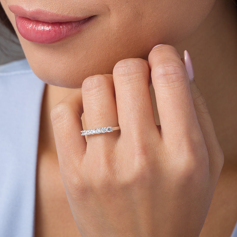 Main Image 2 of 5/8 CT. T.W. Diamond Seven Stone Anniversary Band in 10K White Gold