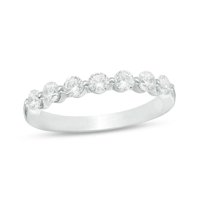 Main Image 1 of 3/4 CT. T.W. Diamond Seven Stone Anniversary Band in 10K White Gold