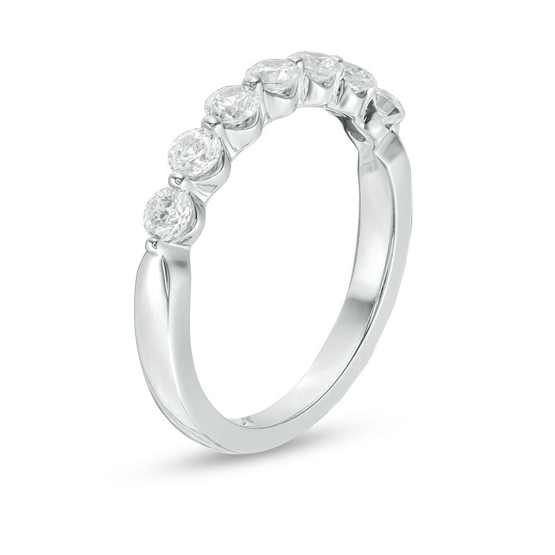 Main Image 3 of 3/4 CT. T.W. Diamond Seven Stone Anniversary Band in 10K White Gold