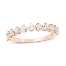 1 CT. T.W. Diamond Eleven Stone Anniversary Band in 10K Rose Gold