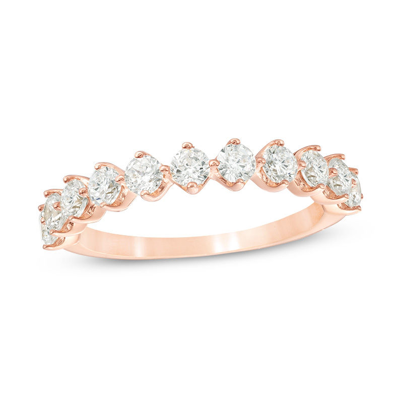 1 CT. T.W. Diamond Eleven Stone Anniversary Band in 10K Rose Gold