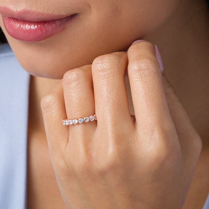 Main Image 2 of 1 CT. T.W. Diamond Eleven Stone Anniversary Band in 10K Rose Gold