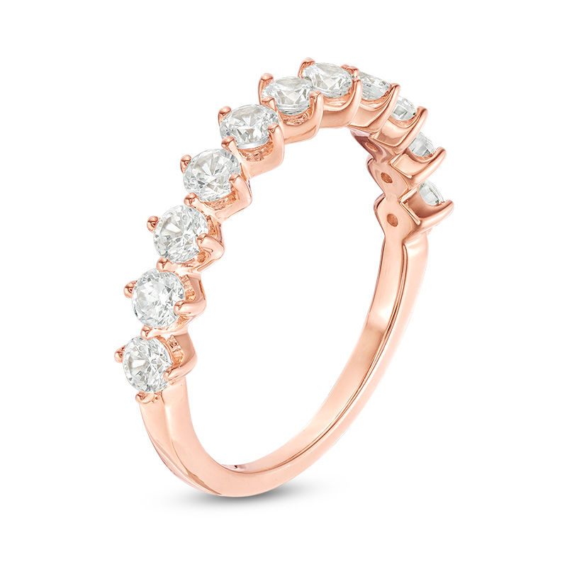 Main Image 3 of 1 CT. T.W. Diamond Eleven Stone Anniversary Band in 10K Rose Gold