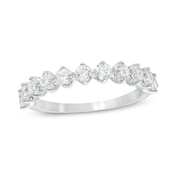 1 CT. T.w. Diamond Eleven Stone Wedding Band in 10K White Gold