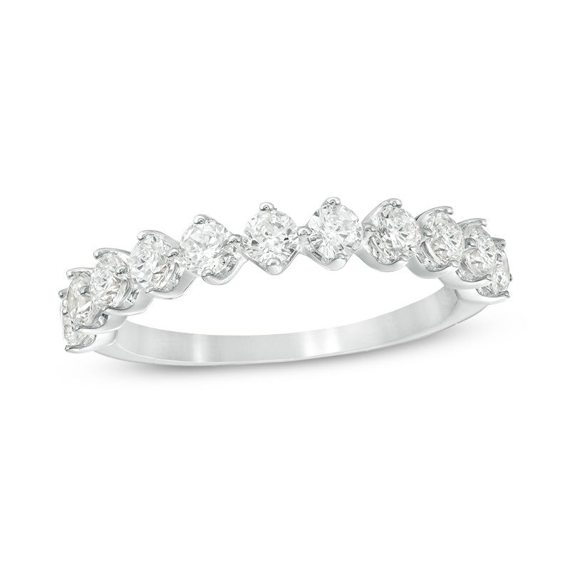 Main Image 1 of 1 CT. T.W. Diamond Eleven Stone Wedding Band in 10K White Gold