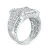 Thumbnail Image 2 of Men's 2-1/4 CT. T.W. Cushion-Shaped Multi-Diamond Tiered Four-Corner Multi-Row Ring in 10K White Gold