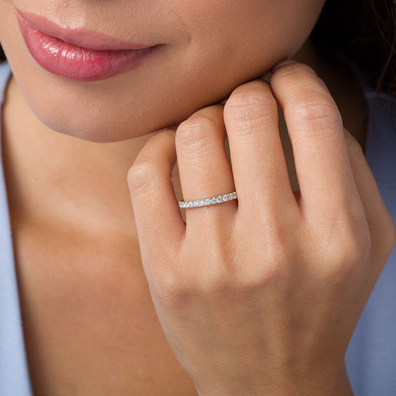 3/8 CT. T.w. Diamond Wedding Band in 10K White Gold