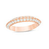 Thumbnail Image 0 of 1 CT. T.W. Diamond Double Row Vintage-Style Wedding Band in 10K Rose Gold