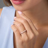 Thumbnail Image 2 of 1 CT. T.W. Diamond Double Row Vintage-Style Wedding Band in 10K Rose Gold