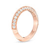 Thumbnail Image 2 of 1 CT. T.W. Diamond Double Row Vintage-Style Wedding Band in 10K Rose Gold