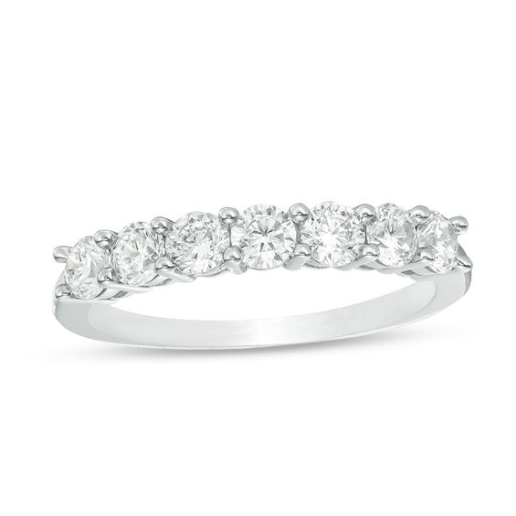 1 CT. T.w. Diamond Seven Stone Anniversary Band in 10K White Gold
