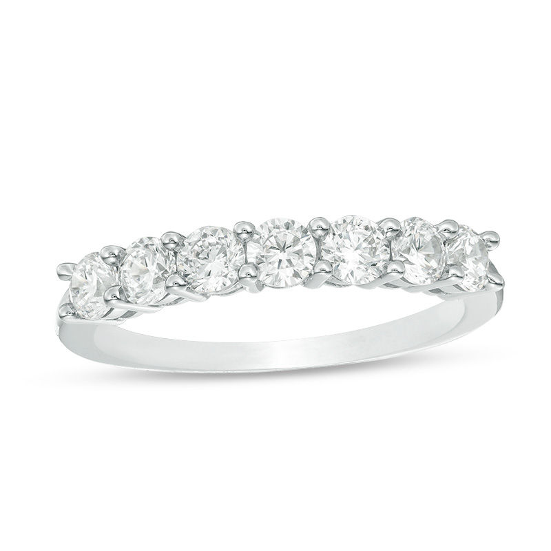 1 CT. T.W. Diamond Seven Stone Anniversary Band in 10K White Gold