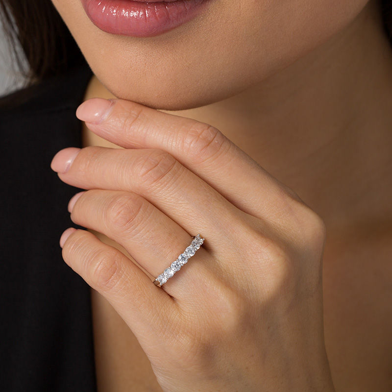 Main Image 2 of 1 CT. T.W. Diamond Seven Stone Anniversary Band in 10K White Gold