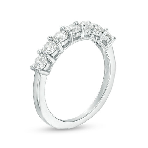 1 CT. T.w. Diamond Seven Stone Anniversary Band in 10K White Gold