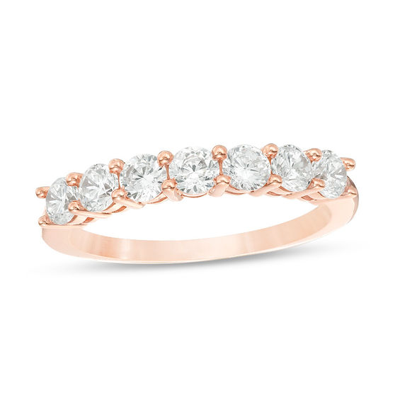 1 CT. T.W. Diamond Seven Stone Anniversary Band in 10K Rose Gold | Zales