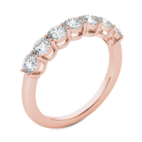 1 CT. T.w. Diamond Seven Stone Anniversary Band in 10K Rose Gold