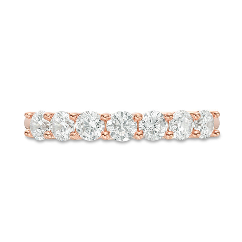 Main Image 4 of 1 CT. T.W. Diamond Seven Stone Anniversary Band in 10K Rose Gold