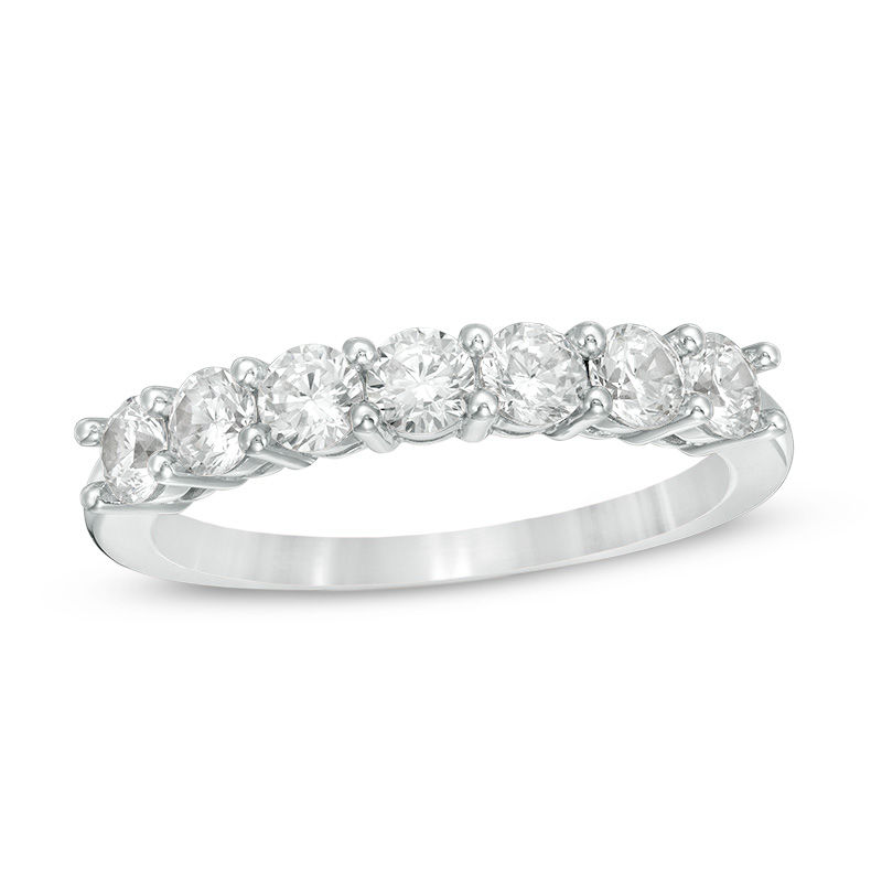 Main Image 1 of 3/4 CT. T.W. Diamond Seven Stone Anniversary Band in 10K White Gold