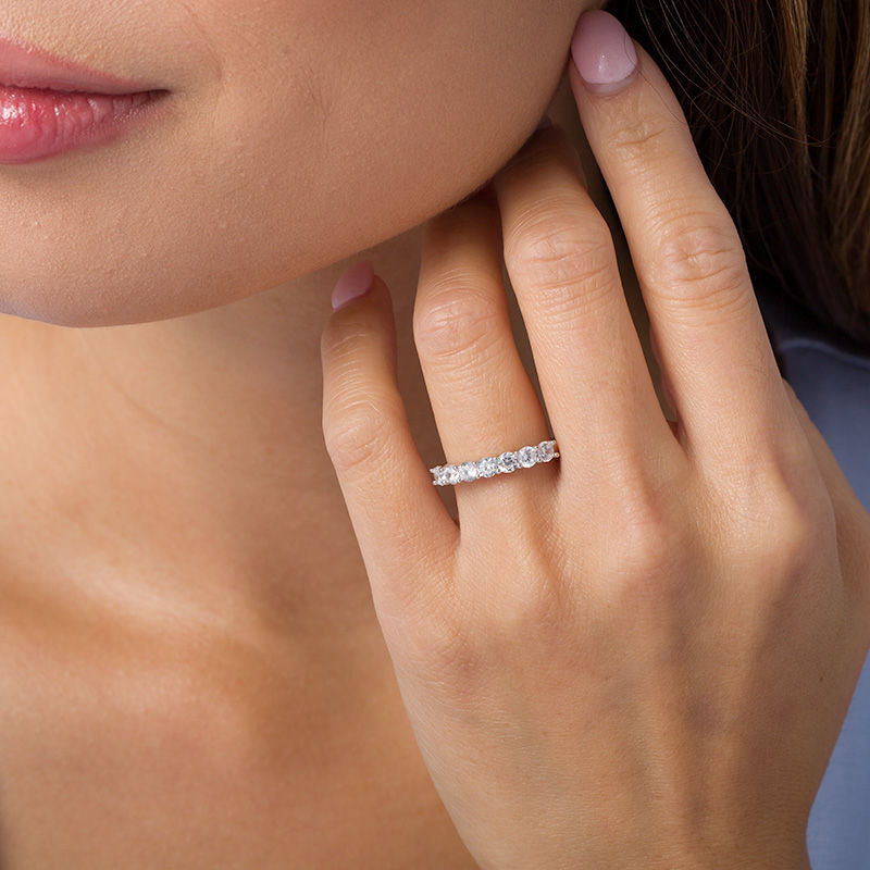 Main Image 2 of 3/4 CT. T.W. Diamond Seven Stone Anniversary Band in 10K White Gold