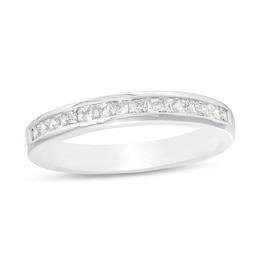 1/2 CT. T.W. Princess-Cut Diamond Wedding Band in 10K White Gold