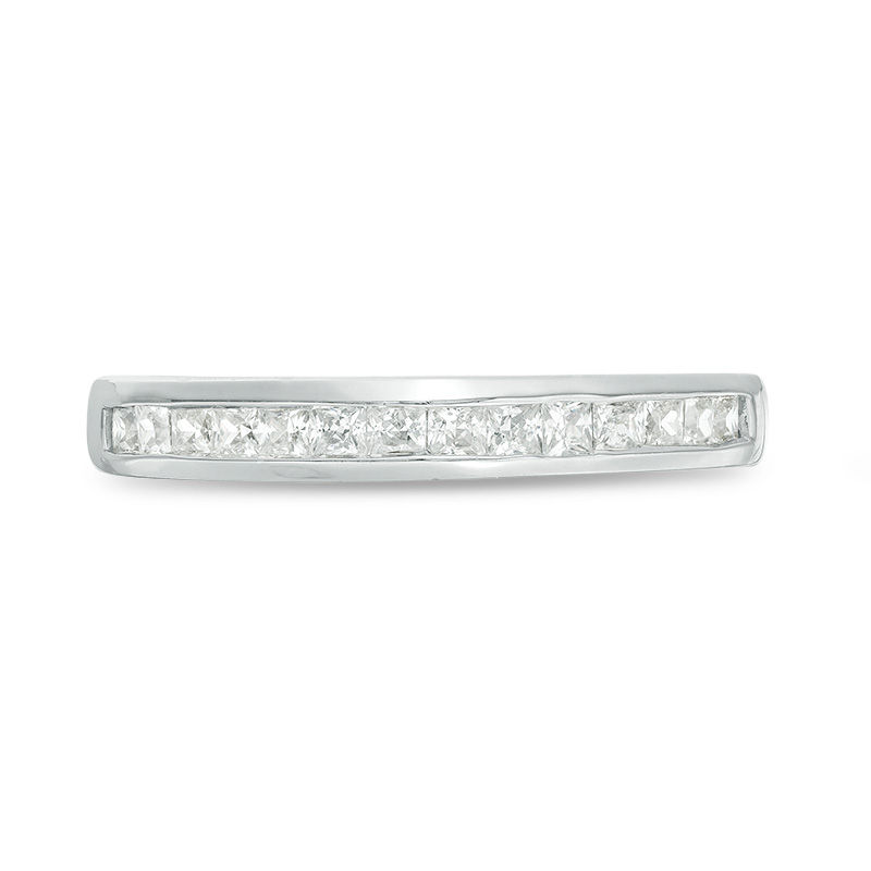 Main Image 4 of 1/2 CT. T.W. Princess-Cut Diamond Wedding Band in 10K White Gold
