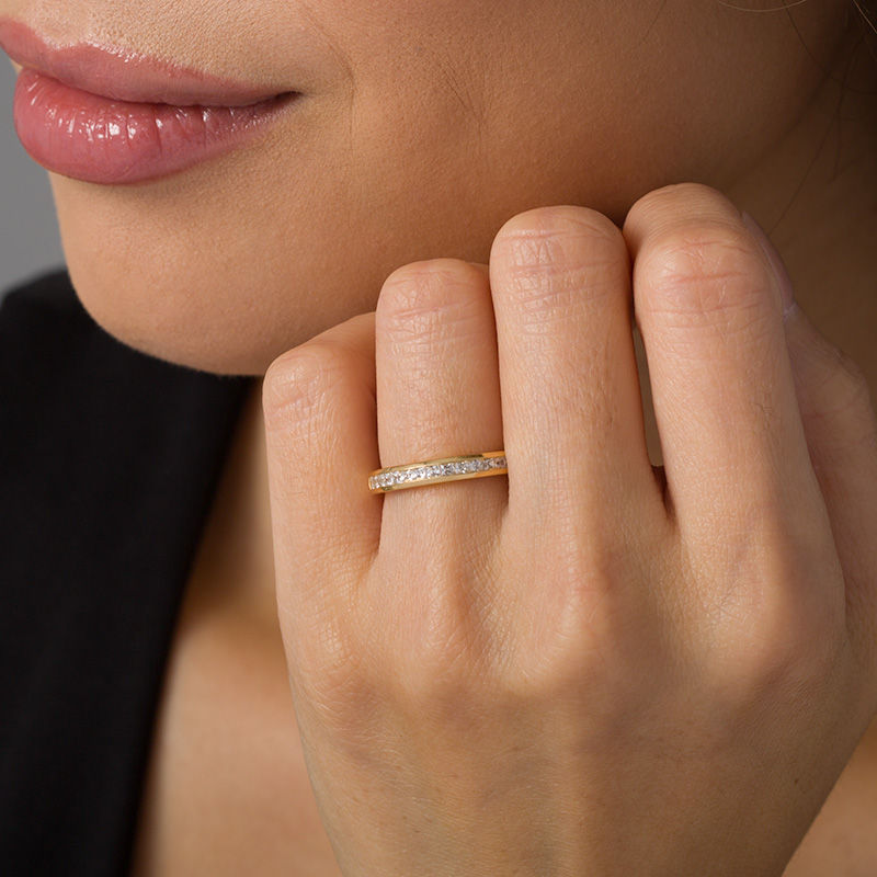 Main Image 2 of 1/2 CT. T.W. Princess-Cut Diamond Wedding Band in 10K Gold