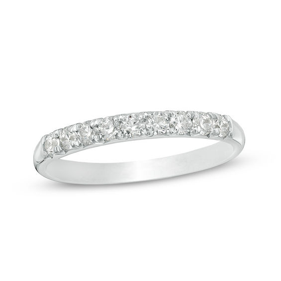 3/8 CT. T.w. Diamond Nine Stone Anniversary Band in 10K White Gold